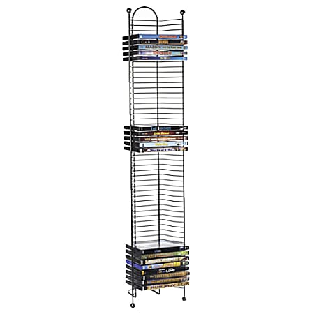 Atlantic Nestable DVD Tower - 42.5" x 9" x 8" - 52 x DVD - Steel - Gunmetal