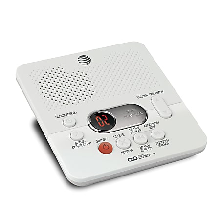 AT T 1740 Digital Answering System with TimeDay Stamp White - Office Depot