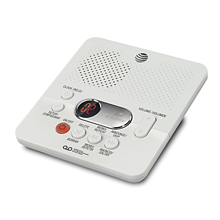 AT T 1740 Digital Answering System with TimeDay Stamp White - Office Depot