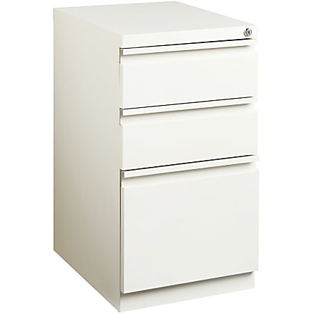 Lorell® 20"D Vertical Mobile Pedestal File Cabinet, White