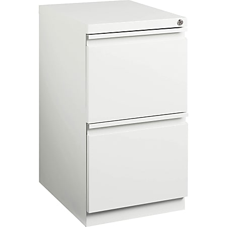 Lorell® 20"D Vertical 2-Drawer Mobile File Pedestal Cabinet, Metal, White