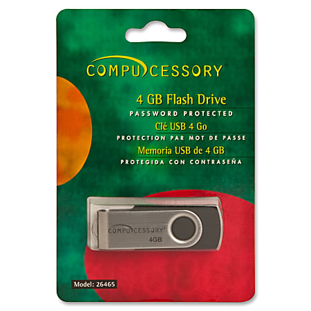 Compucessory Password Protected Flash Drive, 4GB