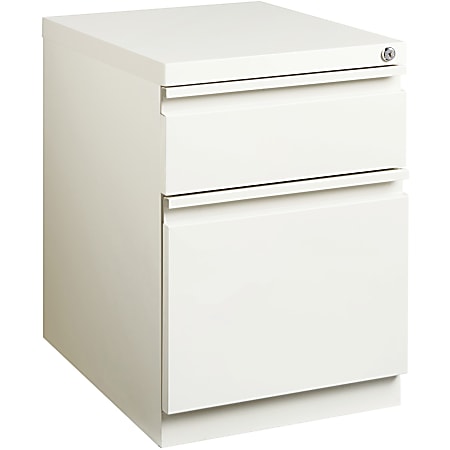 Lorell® 20"D Vertical 2-Drawer Mobile Box/File Pedestal Cabinet, Metal, White