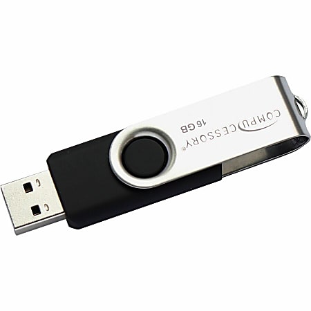 Compucessory 16GB USB 3.0 Flash Drive - 16 GB - USB 3.0 - Silver - 1 Year Warranty - 1 Each