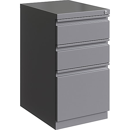 Lorell® 20"D Vertical Mobile Pedestal File Cabinet, Metal, Silver