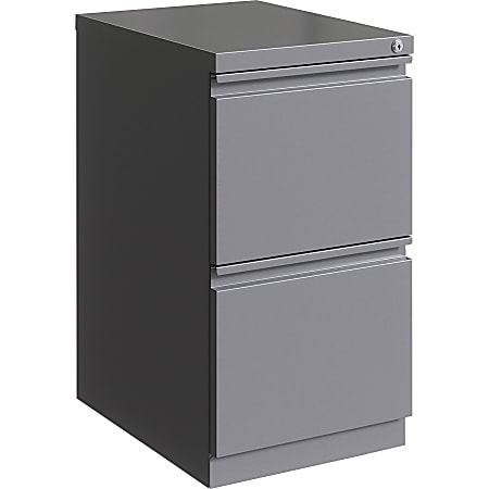 Lorell® 20"D Vertical 2-Drawer Mobile File Pedestal File Cabinet, Silver