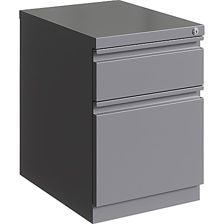 Lorell® 20"D Vertical 2-Drawer Mobile Box/File Pedestal File Cabinet, Silver