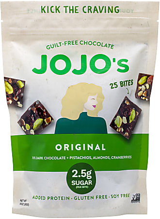 JOJO's Chocolate Original Dark Chocolate Bites, 10 Oz