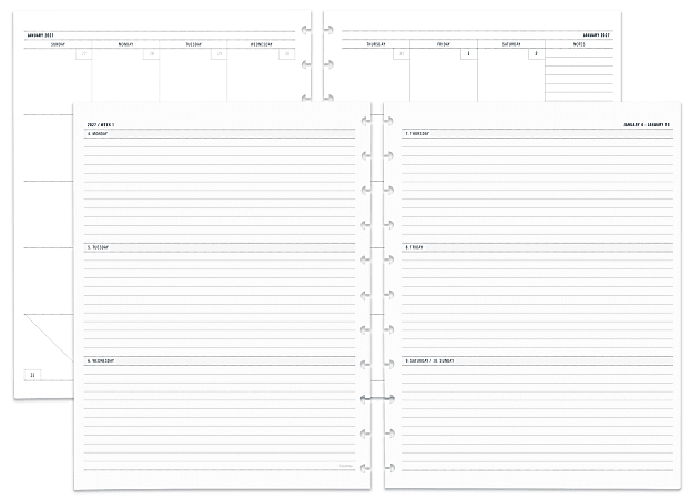 2027 TUL® Discbound Weekly/Monthly Planner Refill Pages, Letter Size, January To December
