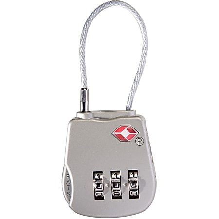 Pelican TSA Accepted Combination Luggage Lock - 3 Digit - Stainless Steel Shackle, Brass