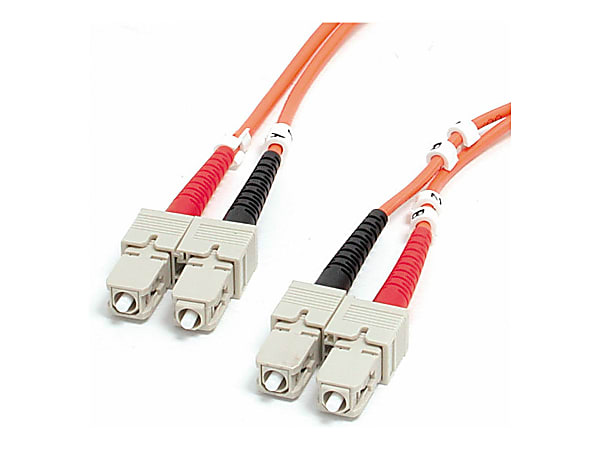 StarTech.com 2m (6.6ft) SC to SC OM1 Multimode Fiber Optic Cable, 62.5/125 Fiber Size, 10G Networks, LSZH Fiber Patch Cord - FIBSCSC2