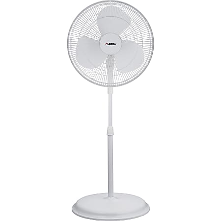 Lorell Pedestal Fan - 16" Diameter - 3 Speed - Oscillating, Tilt Adjustment - 47.3" Height x 17.8" Width x 17.8" Depth - Plastic - White