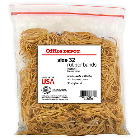 Office Depot® Brand Rubber Bands, #32, 3" x 1/8", Crepe, 1-Lb Bag