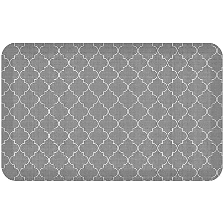 GelPro Designer Comfort Polyurethane Anti-Fatigue Mat For Hard Floors, 20” x 32”, Trellis Gray