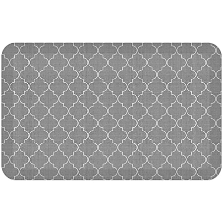 GelPro Designer Comfort Polyurethane Anti-Fatigue Mat For Hard Floors, 20” x 32”, Trellis Gray