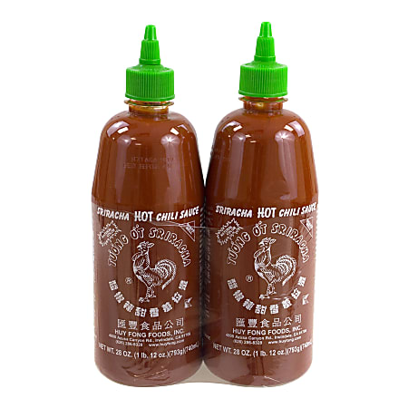 Sriracha Hot Chili Sauce, 28 Oz, Pack Of 2 Bottles