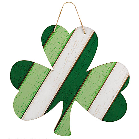Amscan 242607 St. Patrick's Day MDF Shamrock Signs, 13" x 14", Green, Pack Of 2 Signs