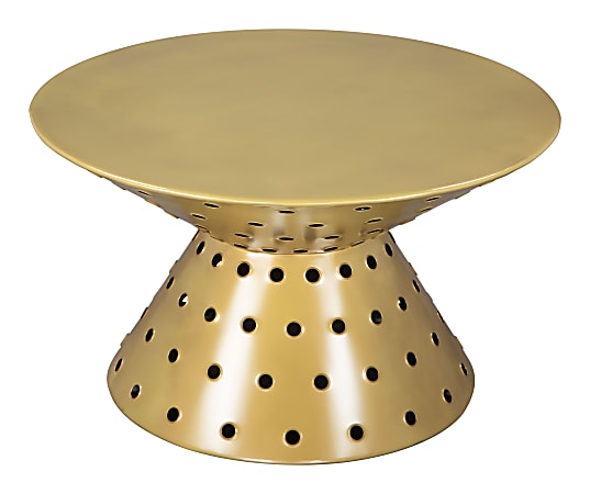 Zuo Modern Electron Iron Round Coffee Table, 16-15/16”H x 29-1/2"W x 29-1/2"D, Gold