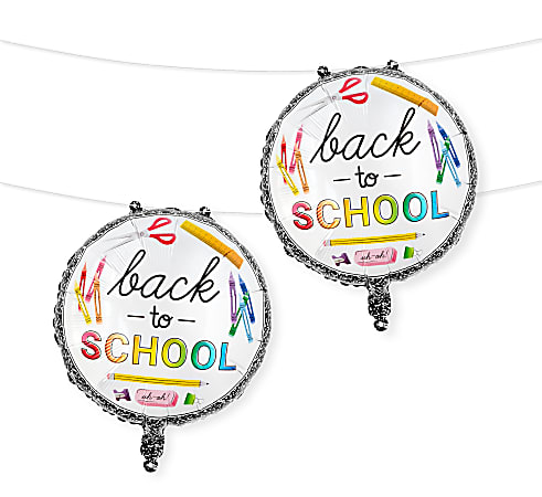 Office Depot® Back-To-School Foil Balloons, Round, 13", Pack Of 2 Balloons