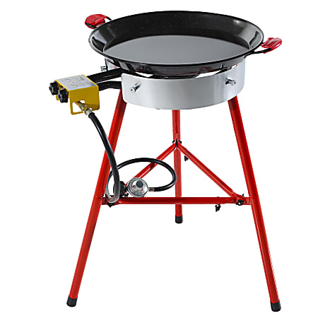 Ringg Outdoor Chef Series Compact Outdoor Propane Flat Top Cooking Kit with 18-In. Enameled Steel Pan, Dual Burner & Stand, CS001