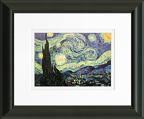 Timeless Frames Addison Framed Traditional Artwork, 8" x 10", Black, Starry Night
