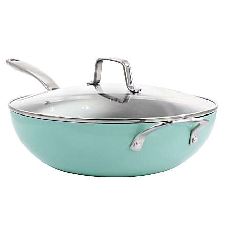 Martha Stewart Aluminum Non-Stick Essential Pan, 12", Turquoise