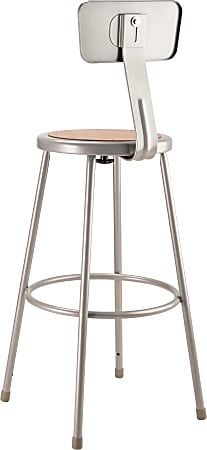 National Public Seating Hardboard Science Stools With Backrests 30 H ...