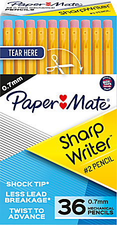 Paper Mate® SharpWriter® Mechanical Pencils, 0.7 mm, Yellow