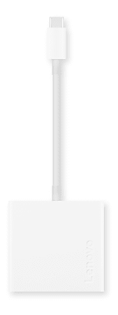 Lenovo® 3-In-1 USB-C Hub, White, GX90T33021