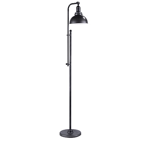 Lumisource Emery Industrial Floor Lamp, Antique Silver