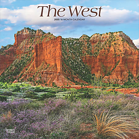 2025 BrownTrout The West Monthly Plastic-Free Square Wall Calendar, 12" x 12", America Regional, January to December 2025, 9781975475925