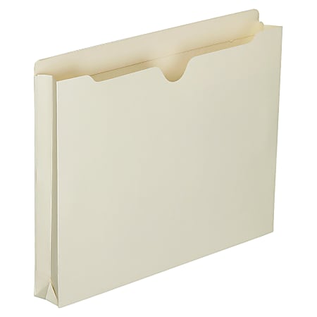 SKILCRAFT® Manila Double-Ply Tab Expanding File Jackets, 1 1/2" Expansion, Letter Size Paper, 8 1/2" x 11", 30% Recycled, Box Of 50