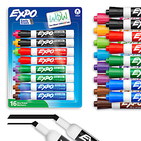 EXPO Low Odor Non-Toxic Dry Erase Marker, Bullet Tip, Assorted Colors, Set  of 4