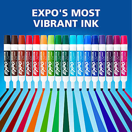 EXPO Low Odor Dry Erase Markers Chisel Point Assorted Colors Pack