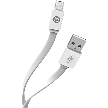 DigiPower Micro-USB/USB Data Transfer Cable - 4 ft Micro-USB/USB Data Transfer Cable for Smartphone, Tablet - First End: USB - Second End: Micro USB - White - 1