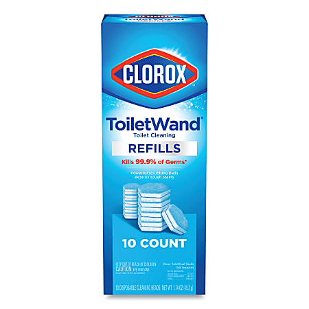 Clorox Disinfecting ToiletWand Refill Heads, 10 Heads Per Pack, Case Of 6 Packs