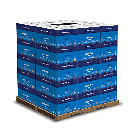 Hammermill® Printer & Copy Paper, 300 Reams, Legal (8.5" x 14"), 150000 Sheets Per Pallet, 20 Lb, 92 Brightness