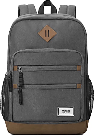Solo New York Re:Fresh Machine Washable Backpack With 15.6" Laptop Pocket, 51% Recycled, Gray