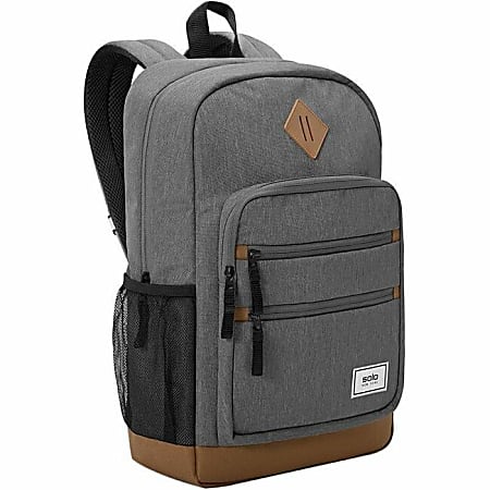 Solo New York ReFresh Machine Washable Backpack With 15.6 Laptop Pocket 51percent Recycled Gray Office Depot