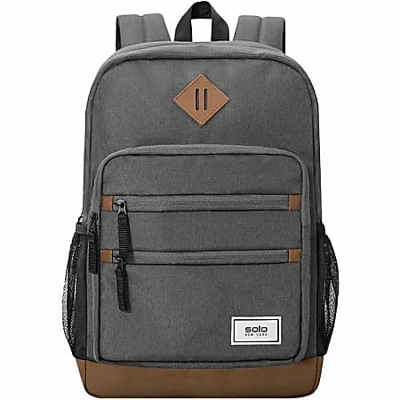 Solo New York ReFresh Machine Washable Backpack With 15.6 Laptop Pocket 51percent Recycled Gray Office Depot