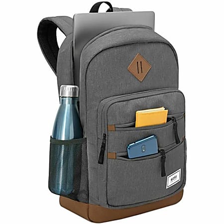 Solo New York ReFresh Machine Washable Backpack With 15.6 Laptop Pocket 51percent Recycled Gray Office Depot