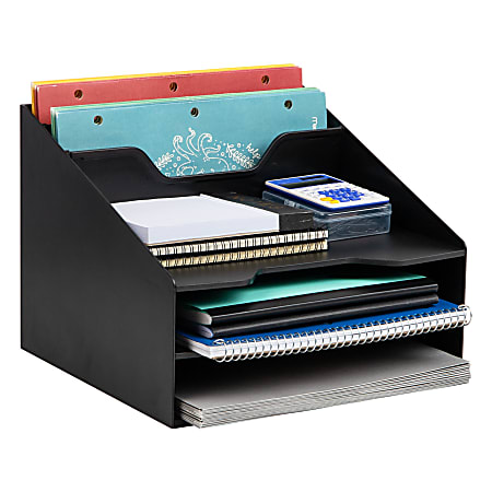 Mind Reader Desktop Organizer, 9-1/2”H x 11-3/4”W x 12-1/2”D, Black