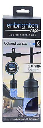 Enbrighten Café Light Decorative Color Lenses, Blue, Pack Of 6 Lenses