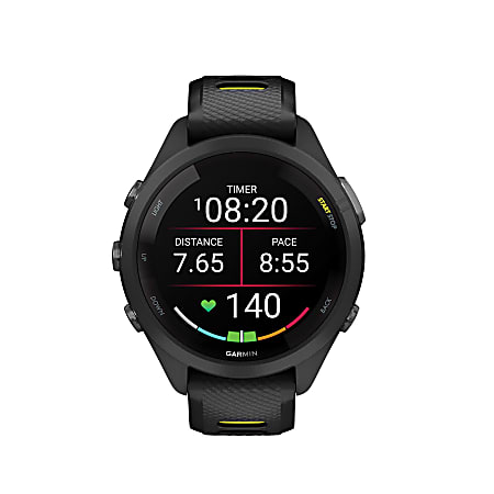 Garmin Forerunner 265S Running Smartwatch BlackAmp Yellow - Office