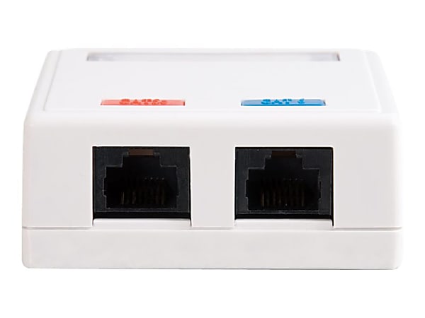 C2G 2-Port Cat5E Surface Mount Box - White - 2 x Socket(s) - RJ-45 Network - White