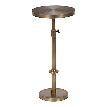 Kate and Laurel Engles Iron Round Drink Table, 30"H x 10"W x 10"D, Brass