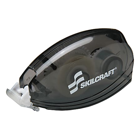 SKILCRAFT® Permanent-Adhesive Double-Sided Tape With Dispenser, 0.33" x 393", Translucent Black (AbilityOne 7510-01-596-4255)