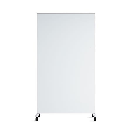U Brands Double Sided Magnetic Glass Dry-Erase Mobile Floor Easel, 72