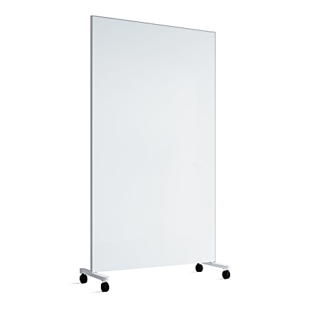 U Brands Double Sided Magnetic Glass Dry-Erase Mobile Floor Easel, 72