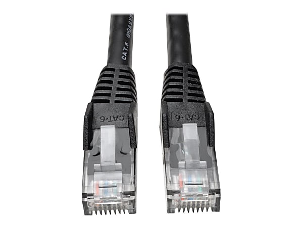 Tripp Lite Cat6 GbE Gigabit Ethernet Snagless Molded Patch Cable UTP Black RJ45 M/M 75ft 75' - Category 6 - 128 MB/s - 75.13 ft - Black